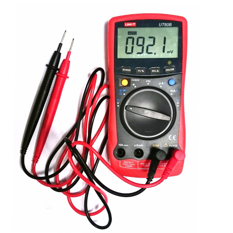 Мультиметр UNI-T UT60B Вимірювання: V (AC/DC), A (AC/DC), Ω, C, Hz, DUTY, °C/°F, NCV (True RMS). Функції: Bluetooth, Data Hold, REL, продзвон, підсвічування Мультиметр UNI-T UT60B Вимірювання: V (AC/DC), A (AC/DC), Ω, C, Hz, DUTY, °C/°F, NCV (True RMS). Ф