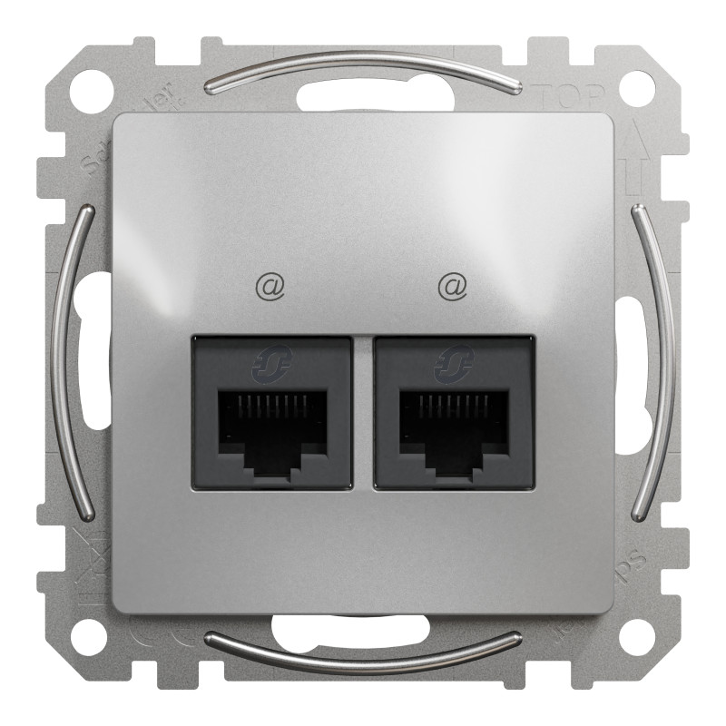 Два роз’єми RJ45 категорія 5E UTP Алюміній Sedna Design