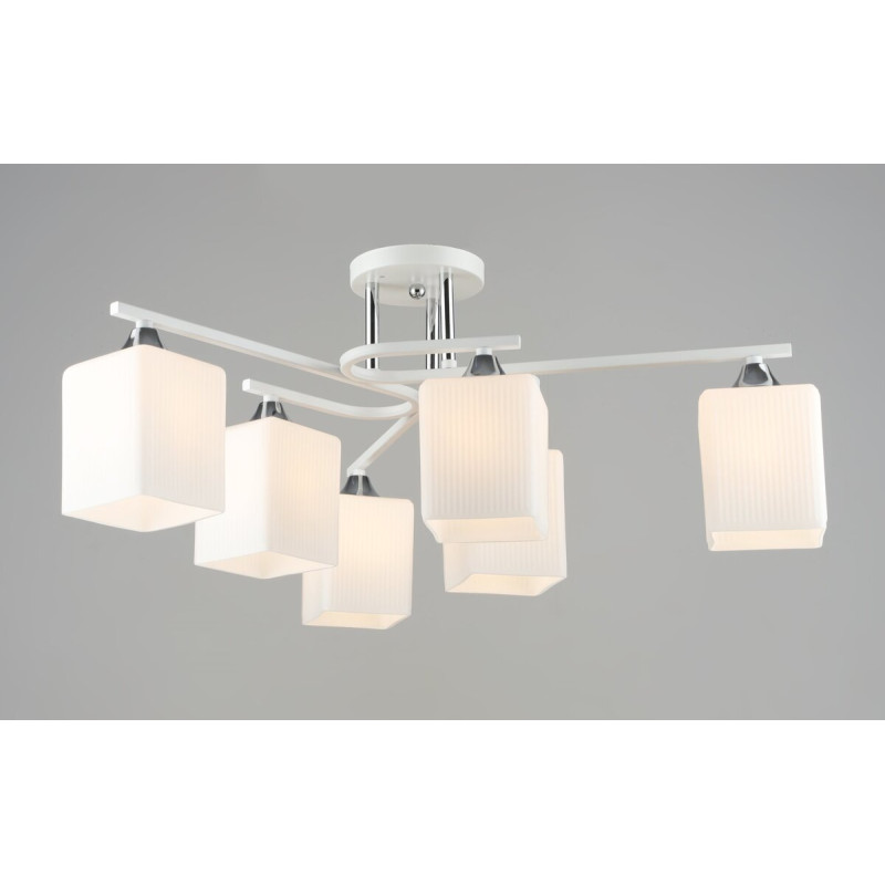 Люстра стельова Sirius B N6193/6 WT+CH на 6 плафонів