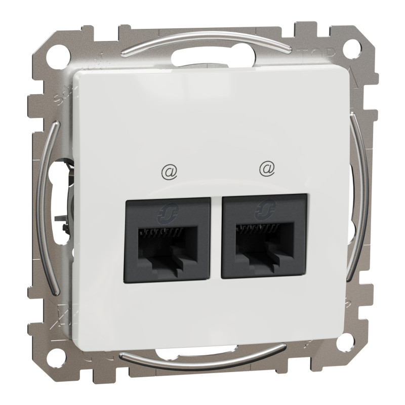 Data socket, Sedna Design & Elements, 2xRJ45 CAT6 UTP, PRO, white