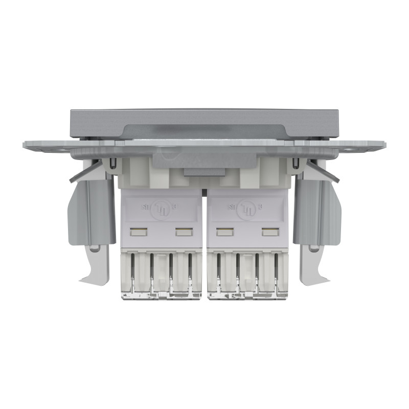 РОЗЕТКА КОМП'ЮТЕРНА RJ45 UTP КАТ. 5Е ПОДВІЙНА ASFORA СТАЛЬ