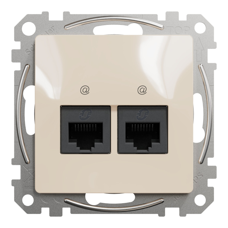 Data socket, Sedna Design & Elements, 2xRJ45 CAT6 UTP, PRO, beige