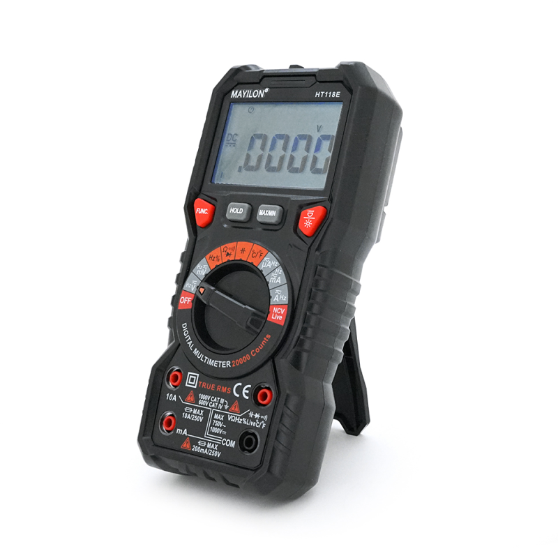 Мультиметр Mayilon HT-118E, вимірювання: V, A, R, C, F, T Мультиметр Mayilon HT-118E, вимірювання: V, A, R, C, F, T