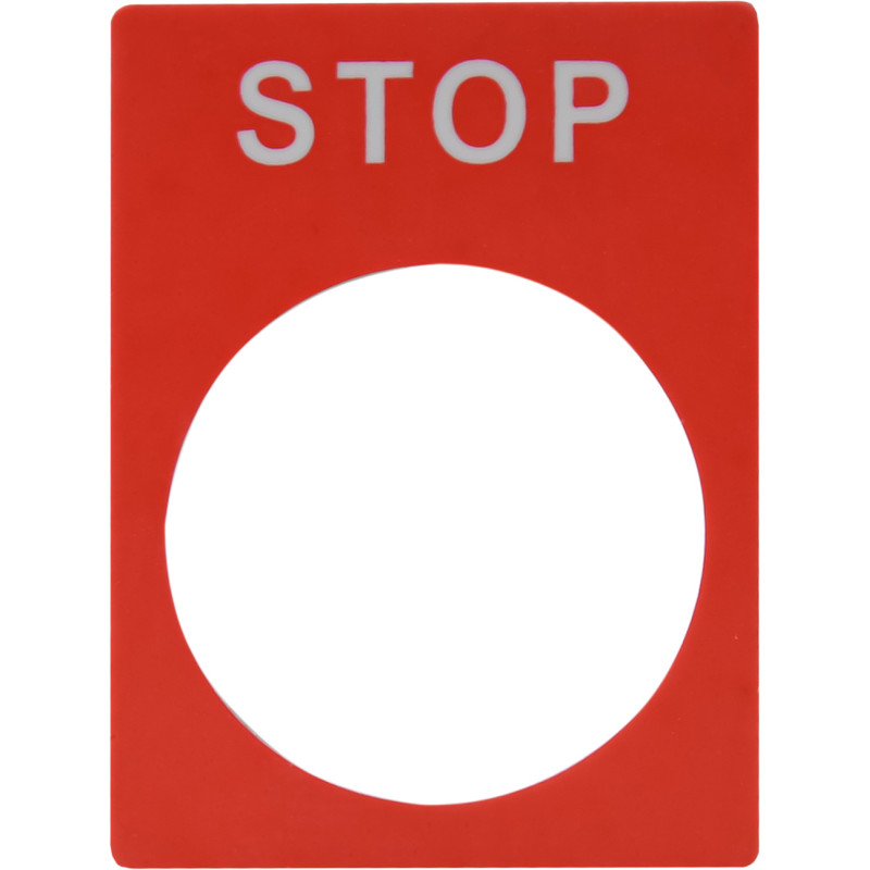 Табличка маркувальна STOP червона для кнопок XB2