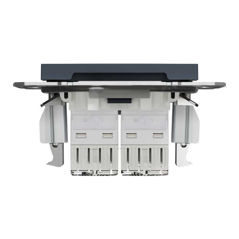 РОЗЕТКА КОМП'ЮТЕРНА RJ45 UTP КАТ. 5Е ПОДВІЙНА ASFORA АНТРАЦИТ