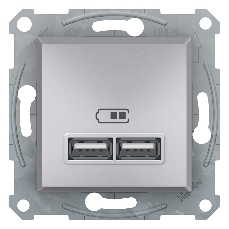 USB РОЗЕТКА 2,1A АЛЮМІНІЙ ASFORA