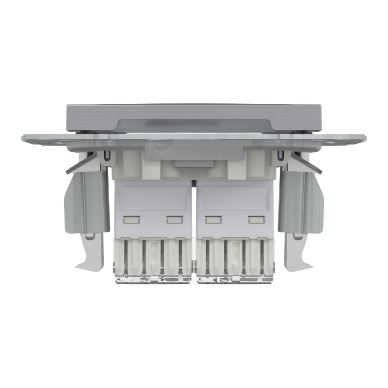 РОЗЕТКА КОМП'ЮТЕРНА RJ45 UTP КАТ.6 ПОДВІЙНА ASFORA СТАЛЬ