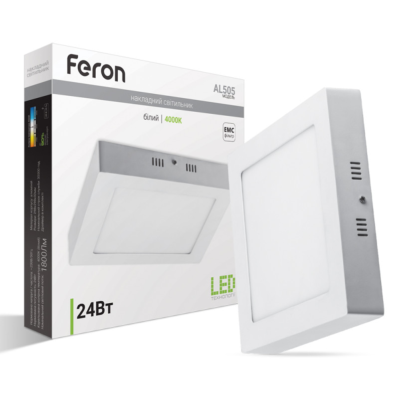 Світлодіодний накладний світильник Feron AL505 24Вт 4000K білий