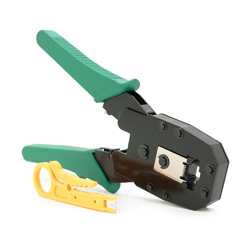 Інструмент MLT-4 для обжимки RJ-45 (8P8C) та RJ-12/11 (6P6C) 4P4C, Зелені Q10 Інструмент MLT-4 для обжимки RJ-45 (8P8C) та RJ-12/11 (6P6C) 4P4C, Зелені Q10