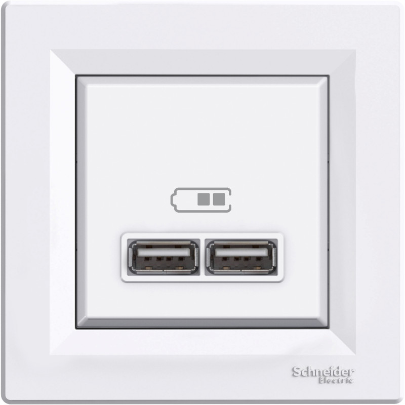 USB РОЗЕТКА 2,1A БІЛА ASFORA