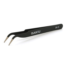 Пінцет вигнутий BAKKU BK-15 із чорним антистатичним покриттям. Пінцет вигнутий BAKKU BK-15 із чорним антистатичним покриттям.