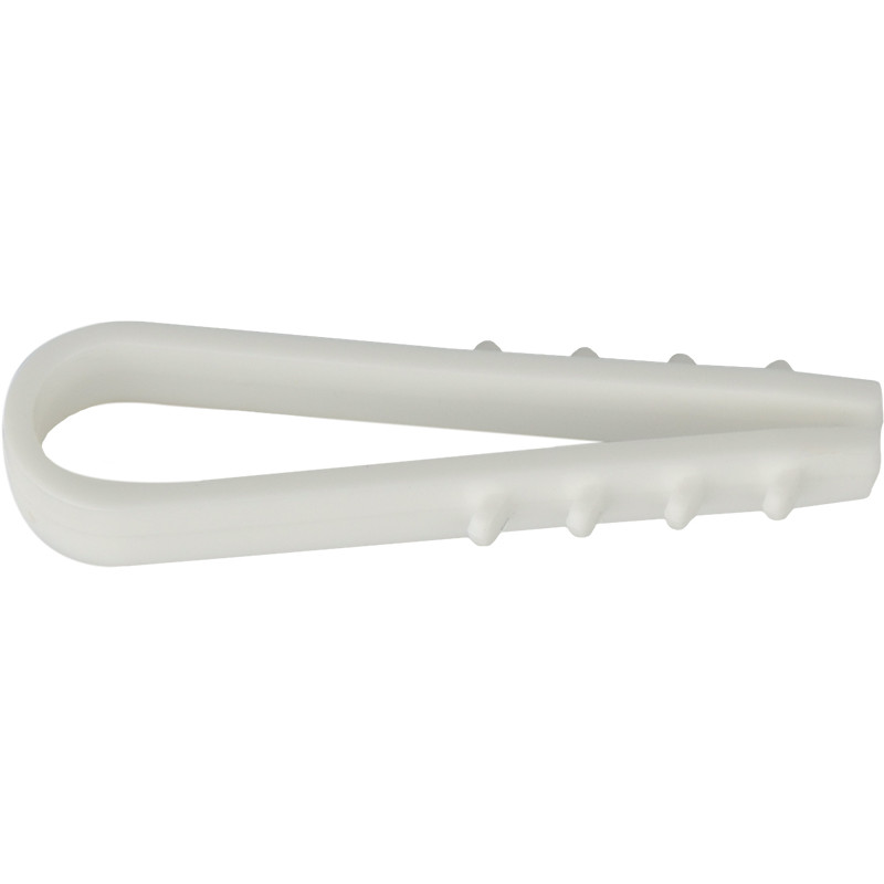 Дюбель-хомут (д 6) білий під круглий кабель (уп.100шт)  Дюбель-хомут (д 6) білий під круглий кабель (уп.100шт)