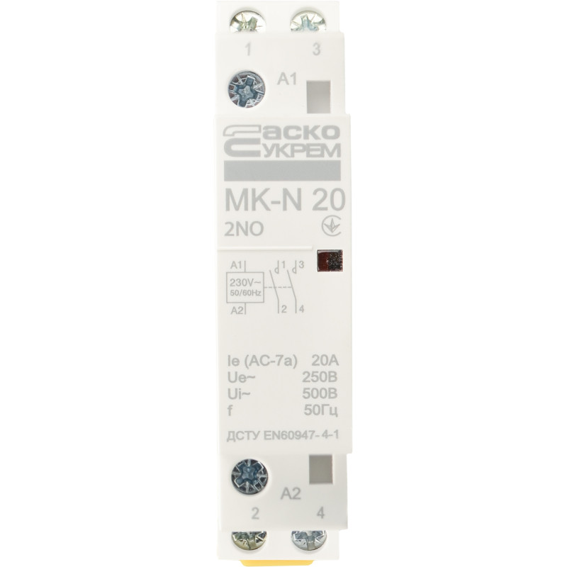 Модульний контактор MK-N 2P 20A 2NO 220V