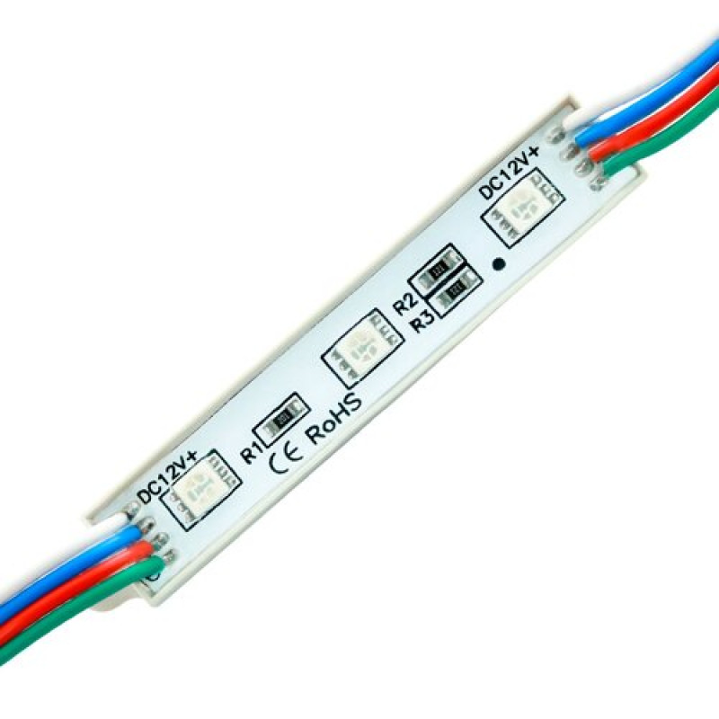 Світлодіодний модуль BRT 5050-3 led W 0.72W RGB, 12В, IP65 silicone