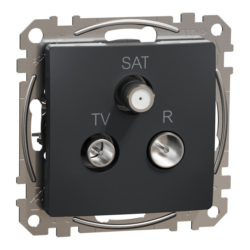 TV/SAT/R socket, Sedna Design & Elements, male IEC, female IEC, terminal, 4dB, PRO, anthracite