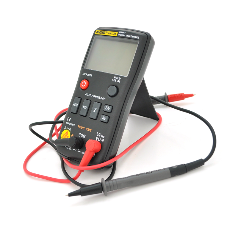 Мультиметр ANENG AN113A. Вимірювання: V DC, V AC, A DC, A AC, Ω, °C/°F, Hz, %, NCV. Функції: True RMS, дзвінки, перевірка діодів, автовідключення Мультиметр ANENG AN113A. Вимірювання: V DC, V AC, A DC, A AC, Ω, °C/°F, Hz, %, NCV. Функції: True RMS, дзвінк