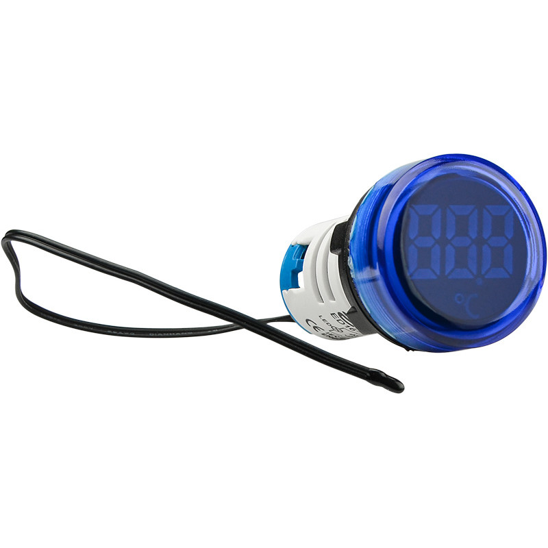 Круглий цифровий вимірювач температури ED16-22WD  -25С - 150С (синій)