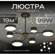 Люстра XI3346-6 чорний + золото