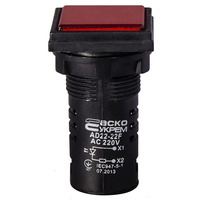 Сигнальна арматура AD22-22F червона 220V АC