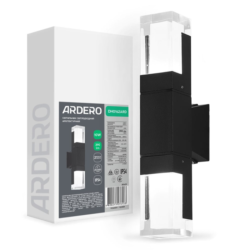 Архітектурний світлодіодний накладний світильник Ardero DH0162ARD ARCTIC 10Вт 3000K чорний